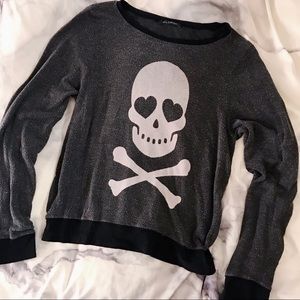 Wildfox heart eyes skull baggy beach jumper L